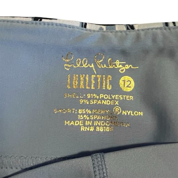 Lilly Pulitzer Luxletic Golf Skort Rare Print Talk Birdie To Me Women’s 12 Blue - Picture 3 of 8